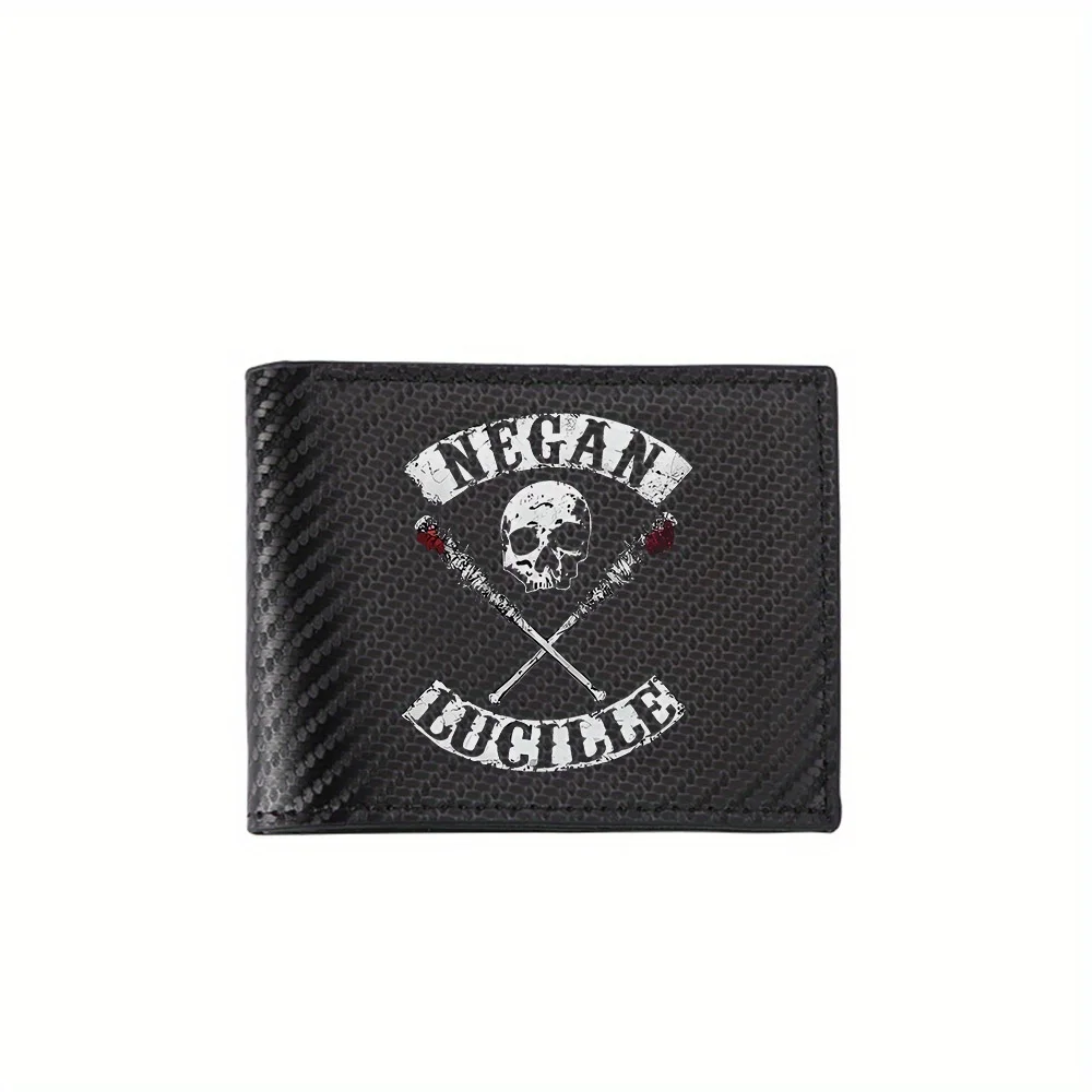 

Skull bats Negan Lucille crossed symbol Men's Wallets Simple Business Modern Stylish Printing Design Gifts For Father Boyfriend