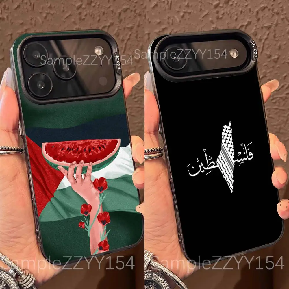 

EmbroidereS-Palestin-es Phone Case For iPhone 17,16,15,14,13,12,X,8,Pro,Max,Plus,E,SE4,Air,Mini Black IMD Matte