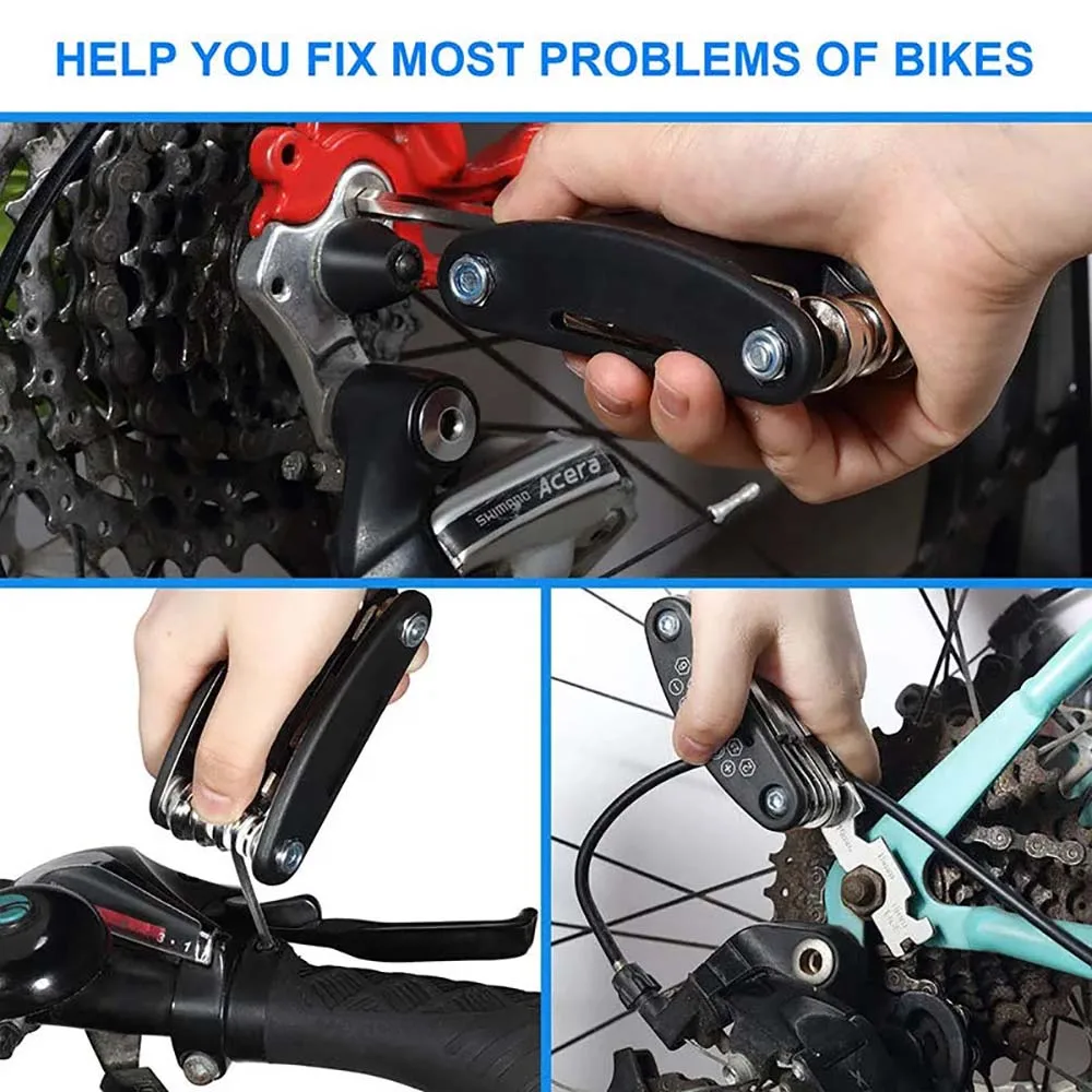 16 in 1 Portable Bicycle Repair Tools Kit Hex Wrench Nut Tire Screwdriver Motorcycle Bicycle Repair Tools