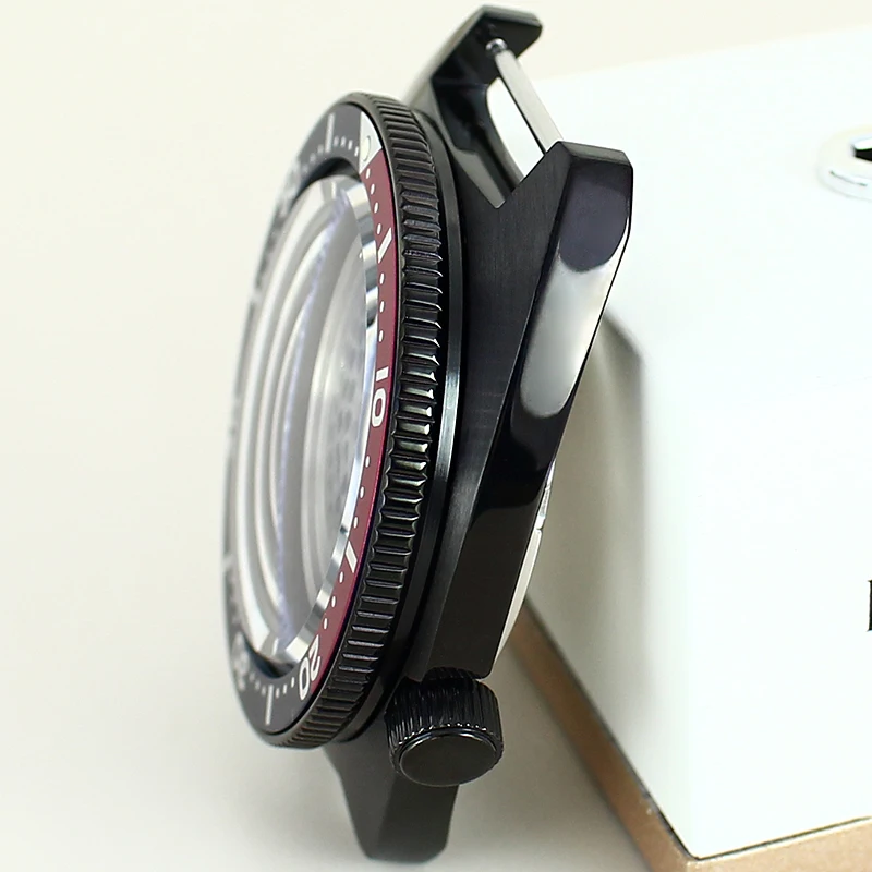 Pvd Black 41mm Mechanical Watch Case Sapphire Glass With Chapter Ring For Mod SKX Abalone Seiko NH35 NH36 NH34 NH38 Watch Parts