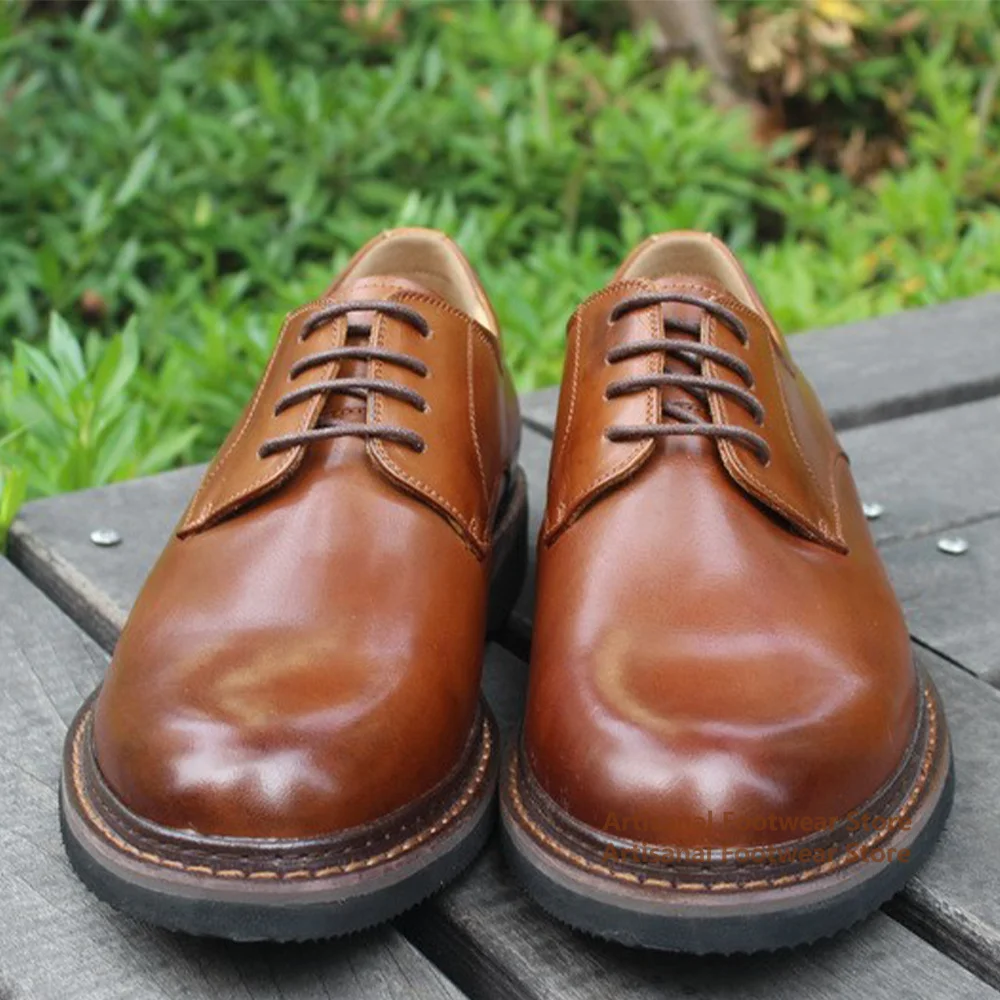 

Retro Business Casual Leather Shoes British Style Men Shoes Designer Lace-Up Wear-Resistant Artisanal Footwear ﻿ Men Shoes