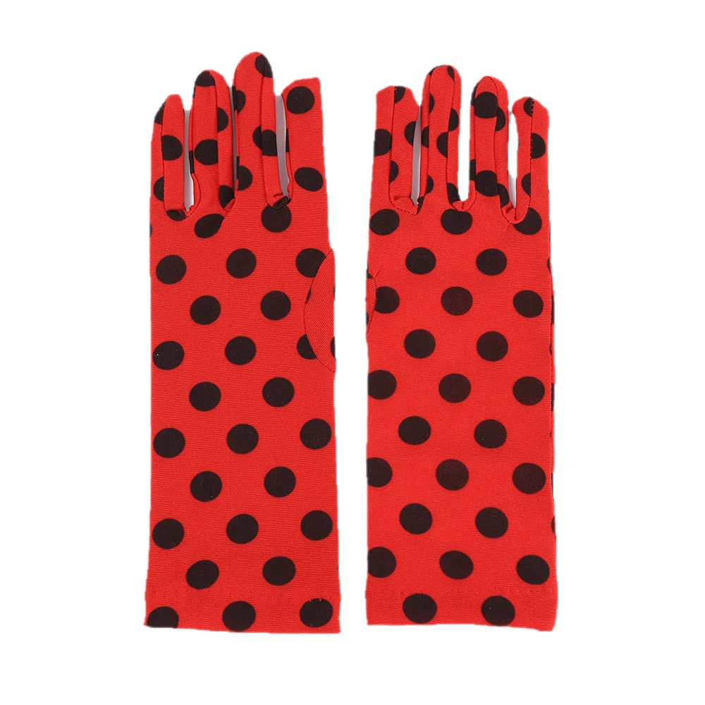 女の子コスチューム赤いテントウムシ手袋+イヤリング+マスク3点セットクリスマスハロウィンカーニバルドレスアップコスプレアクセサリーセット