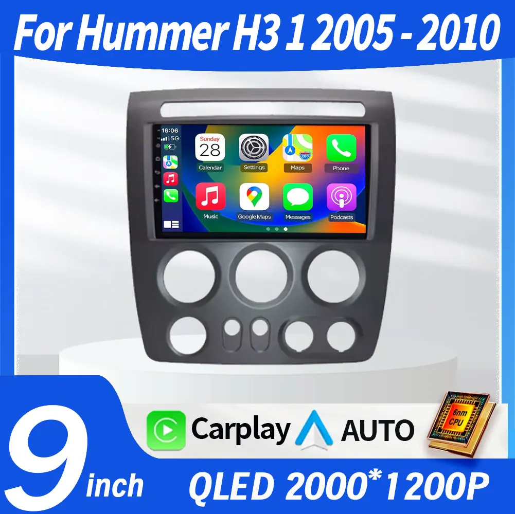 

Android 15 для Hummer H3 1 2005-2010 Автомобильный радиоприемник Мультимедийный видеоплеер Навигация Стерео GPS Беспроводной Carplay 4G