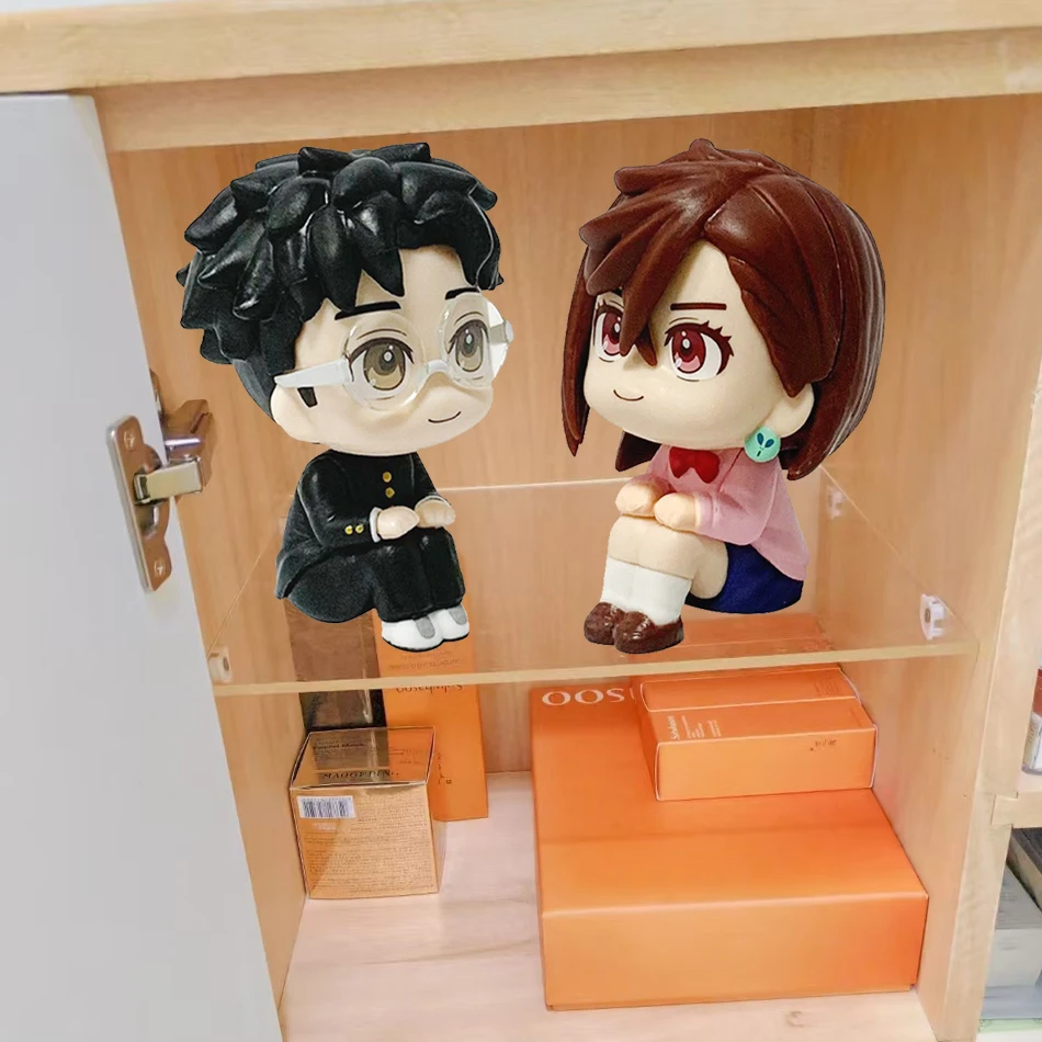 Nieuwe Big-Head Chibi Ayase Momo/Okarun - Romantische koppelset van Anime "Dandadan" |   Gelede figuurmodel, perfect cadeau