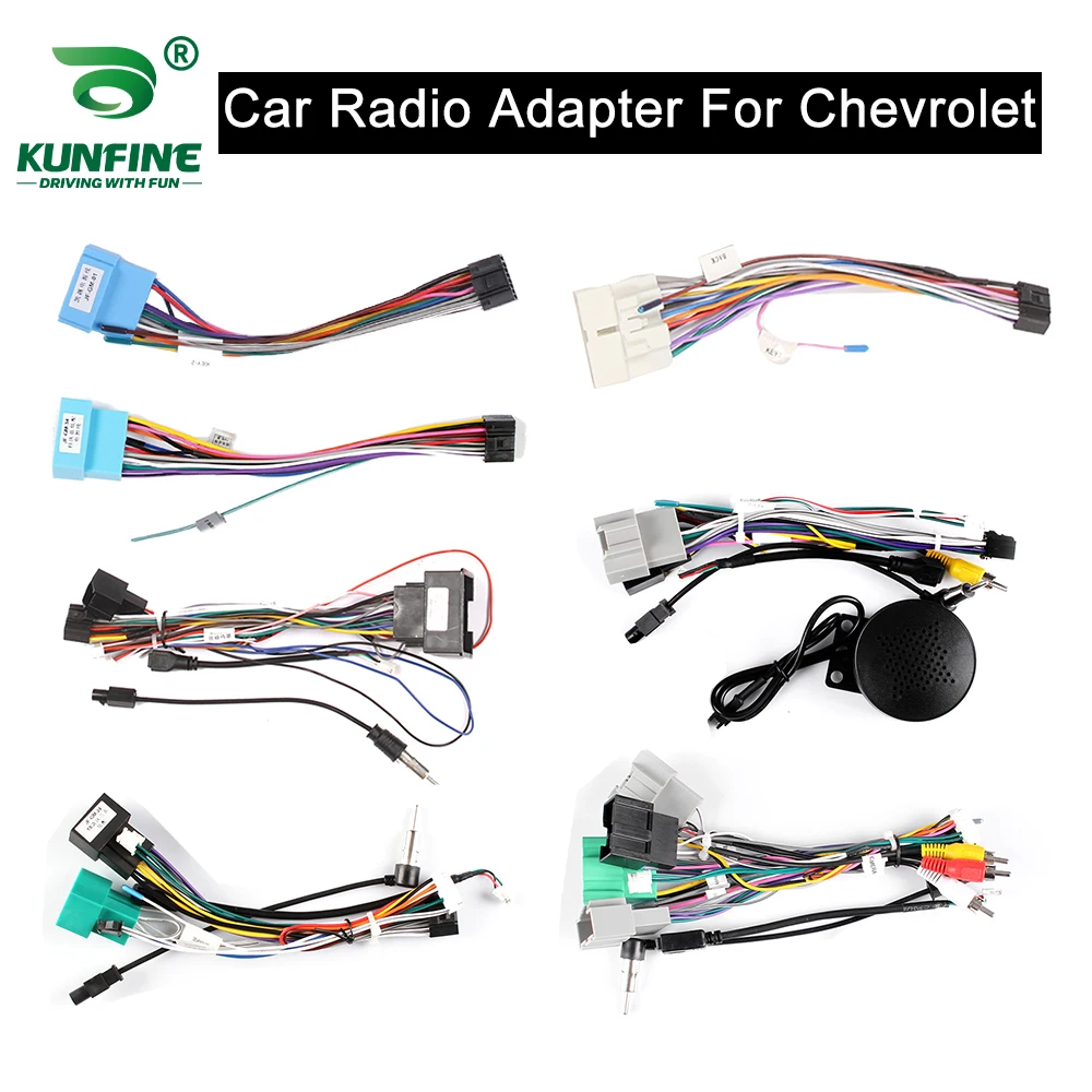 Car Android Player 2Din Stereo Radio Adapter Power Connector MP5 Player Power Cable Accessories For Chevrolet