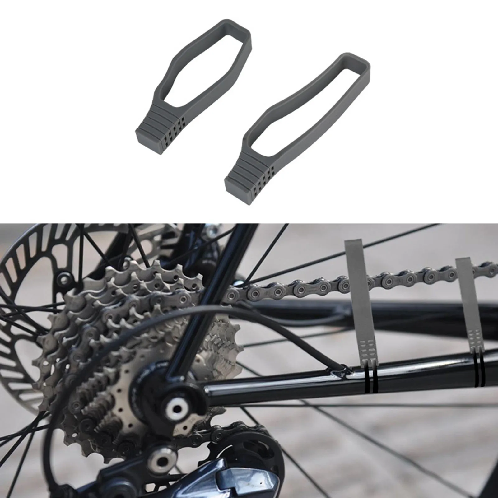 2pcs Rubber Bike Chain Protective Cover Frame Chain Chainstay Guard Pad Anti-collision Protection Ring Mountain Bicycle