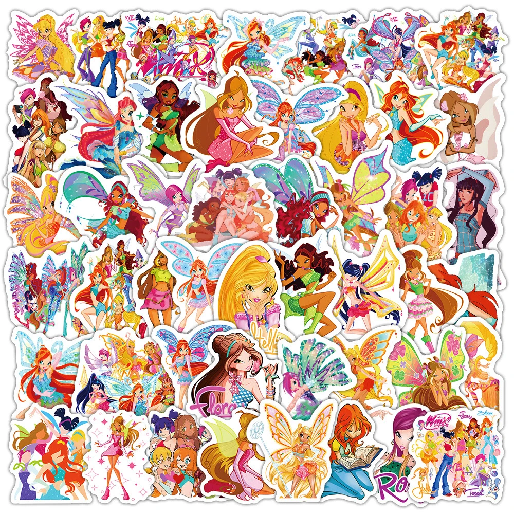 10/30/60pcs Disney Anime Winx Club Stickers Toy for Kid DIY Notebook Guitar Diary Kawaii Girl Graffiti Sticker Aesthetic Decals