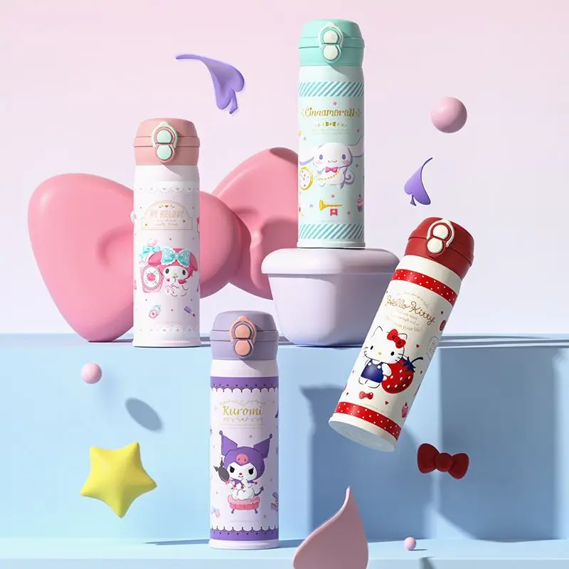 

Sanrio новая милая соломенная изолированная кружка Hello Kitty с двойным напитком, детская портативная мультяшная чашка для воды, студенческий подарок