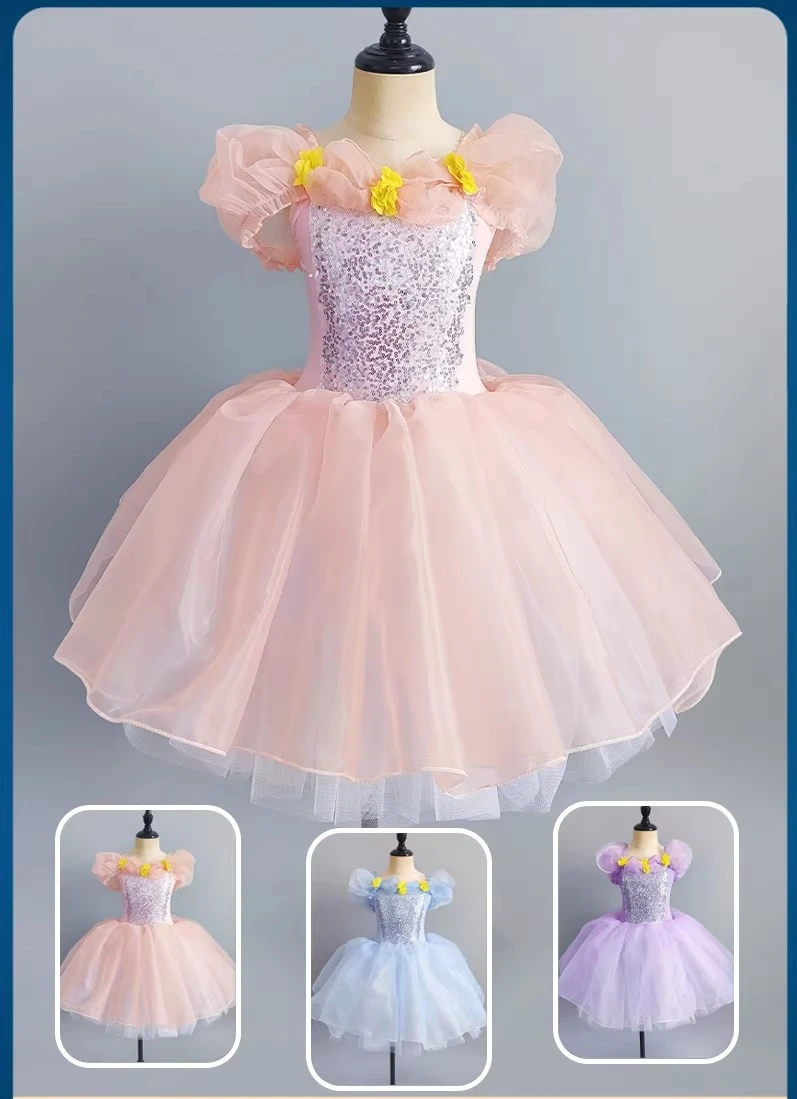 children's-dance-skirt-ballet-skirt-girls'-little-swan-dance-costume-catwalk-kindergarten-baby-dancing-puffy-gauze-skirt