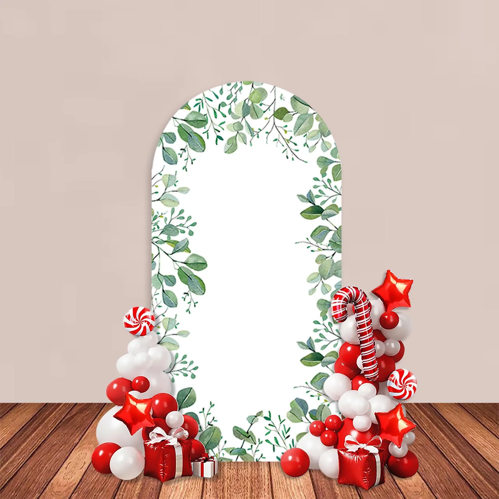 Green Ripples Leaves Wedding Birthday Arch Backdrop Cover Stripes Bachelorette Party Decor Portrait Photozone Wall Background