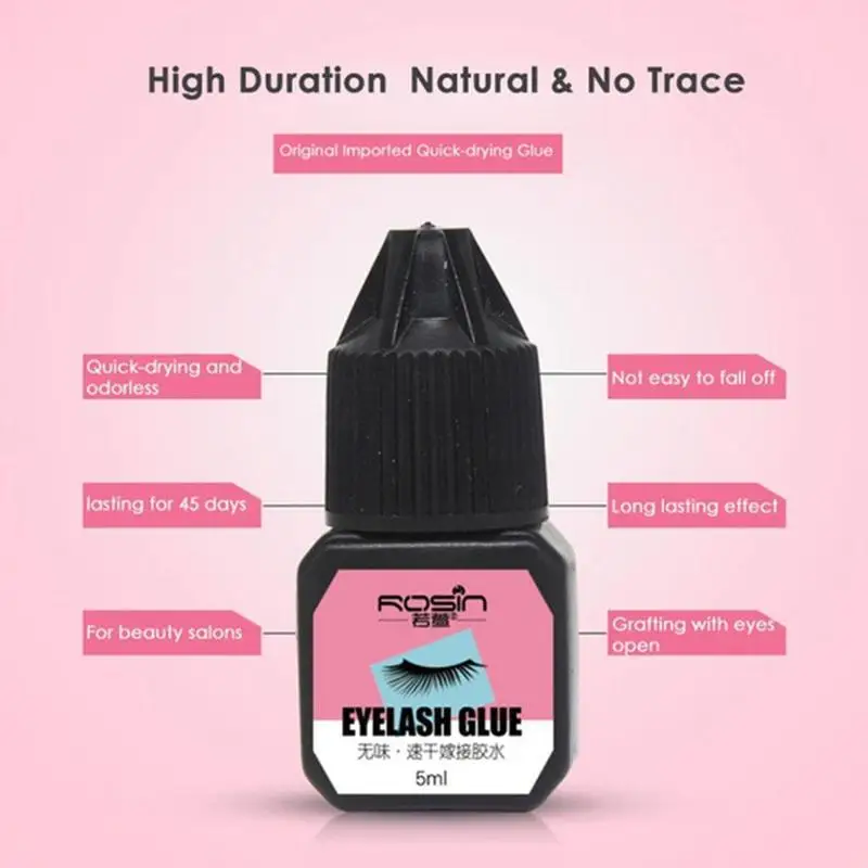 5PCS eyelash grafting glue Waterproof Eyelashes Extension Glue No Irritant Quick Drying Adhesive Black eyelash glue Makeup Tools