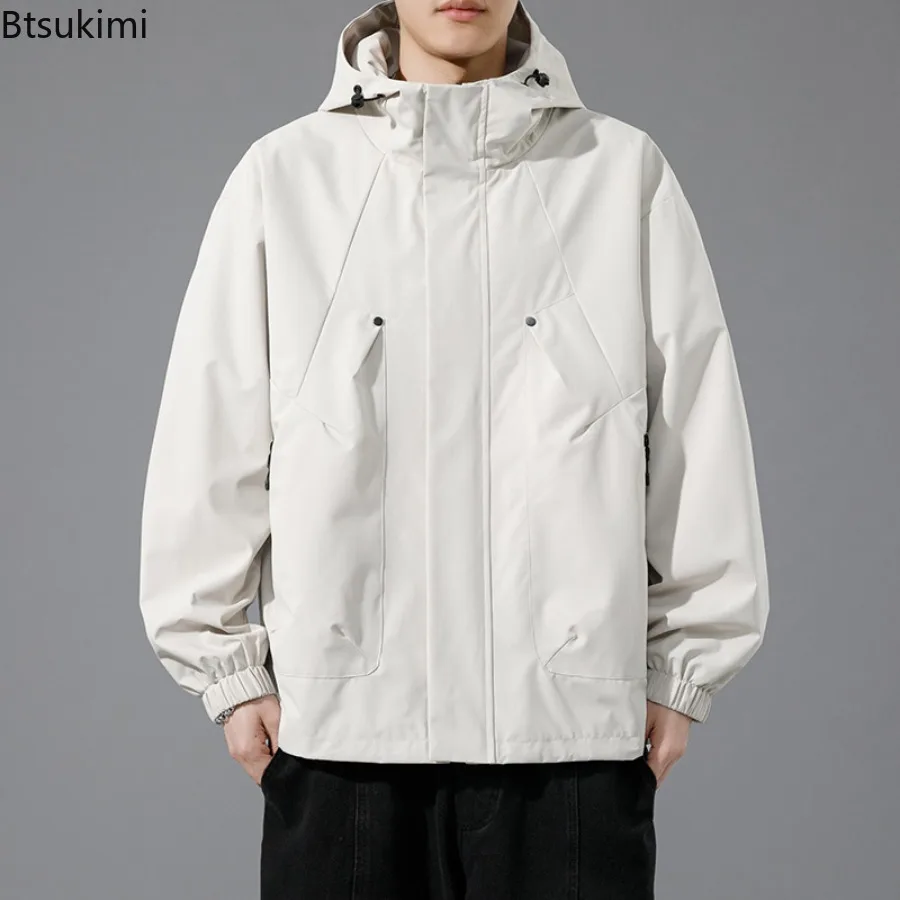 Spring Autumn New Men's Hooded Jackets Oversize 7XL 8XL Loose Casual Windbreaker Coats Male Outdoor Waterproof Softshell Jackets