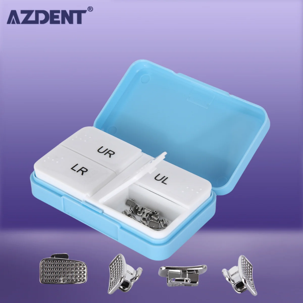 1Box/80pcs AZDENT Dental Orthodontic Buccal Tubes 1st Molar Roth / MBT 0.022 Bondable Monoblock Non-Convertible Single Tube