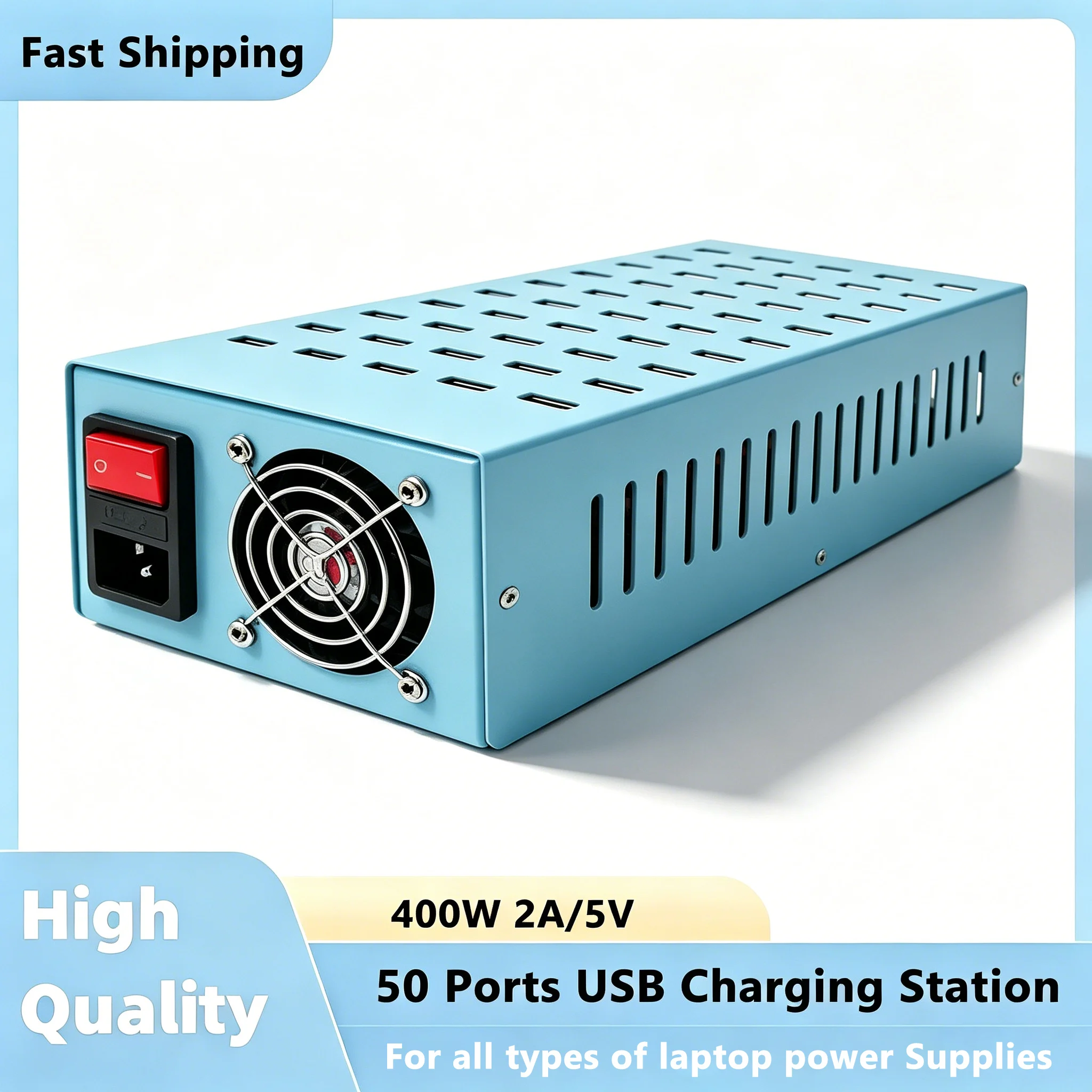 

New USB 50 Port Charger Station with Fan Charging Socket Plug for Mobile Phones Tablets Samsung iPhone iPad Xiaomi Tab camera