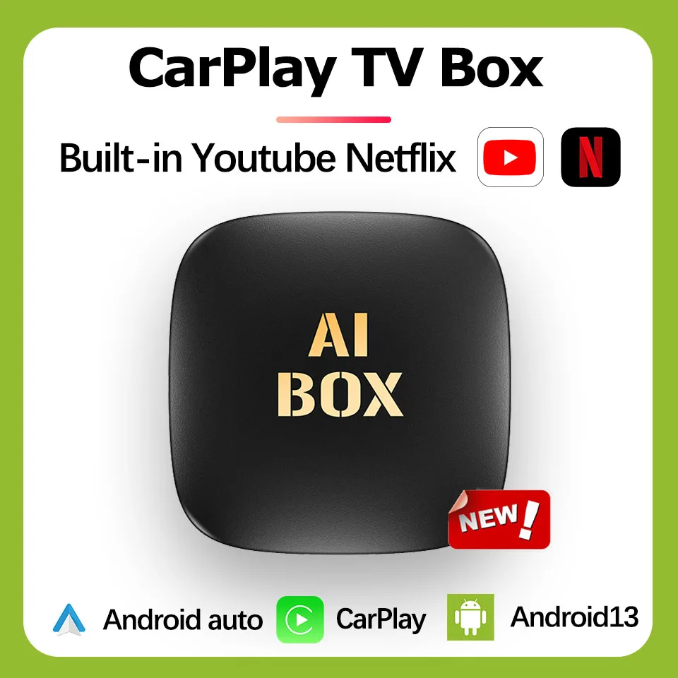 

Car CarPlay Ai Box Android 13 TV Box Wireless CarPlay Android Auto Built-in Play Store For Netflix YouTube CarPlay OEM Cars