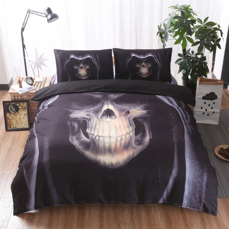 

Home textile express ghost Quilt Cover Bedding Set skull three piece set