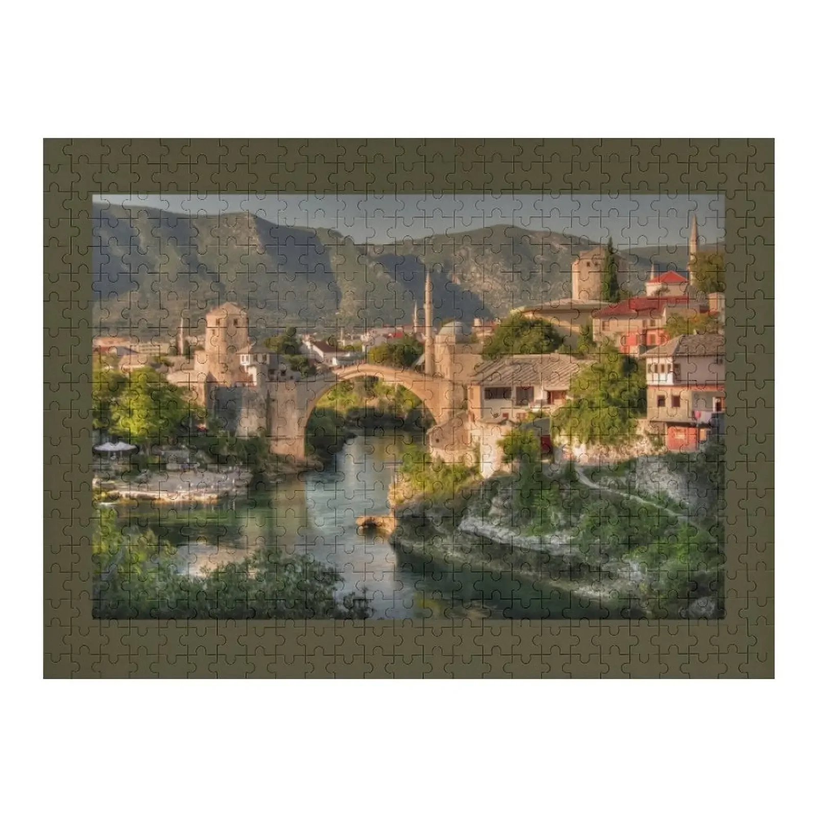 

The Old Bridge of Mostar Jigsaw Puzzle Personalized Wooden Name Wood Adults Puzzle