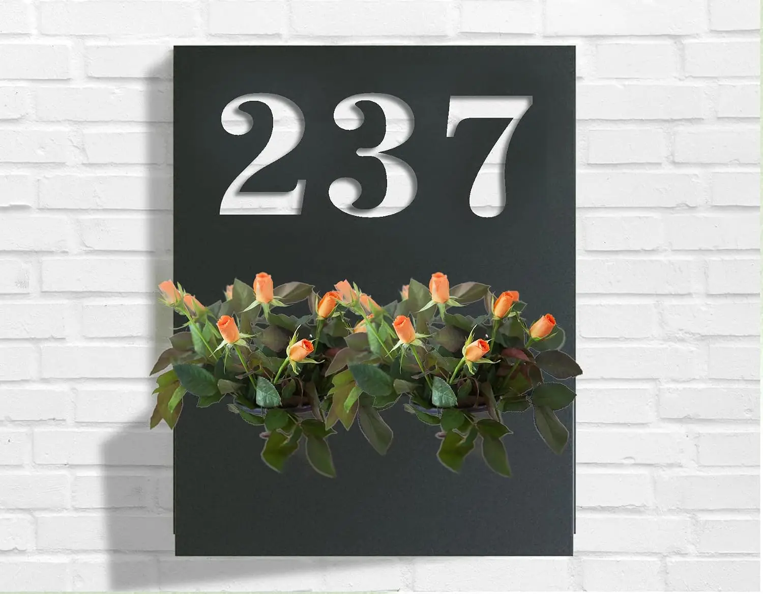 Custom Metal Planter House Numbers Address Sign Design 49