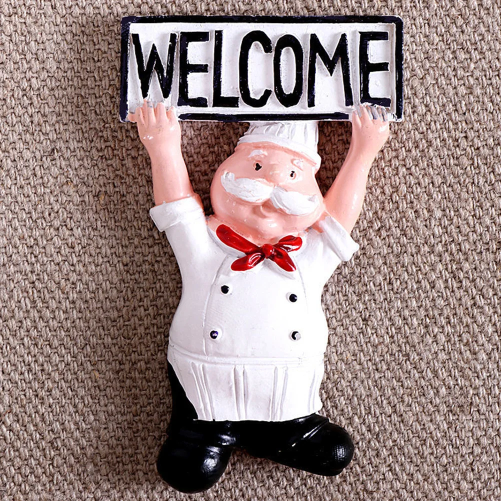 

4Pcs Decorative Fridge Magnet Resin Chef Design Colorful Sticker for Refrigerator Decor Home Kitchen Office Interior Styling