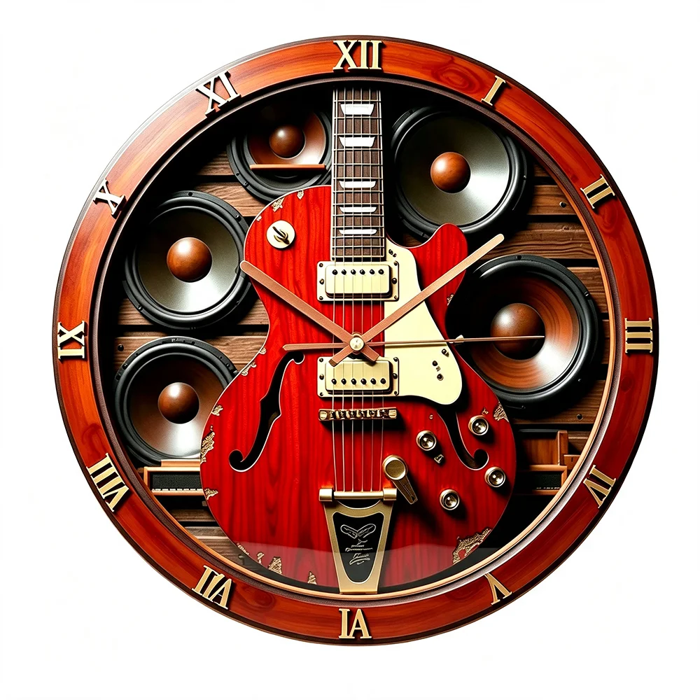 2D-часы с рисунком красной гит – обзор и цена Musical Instrument Old
