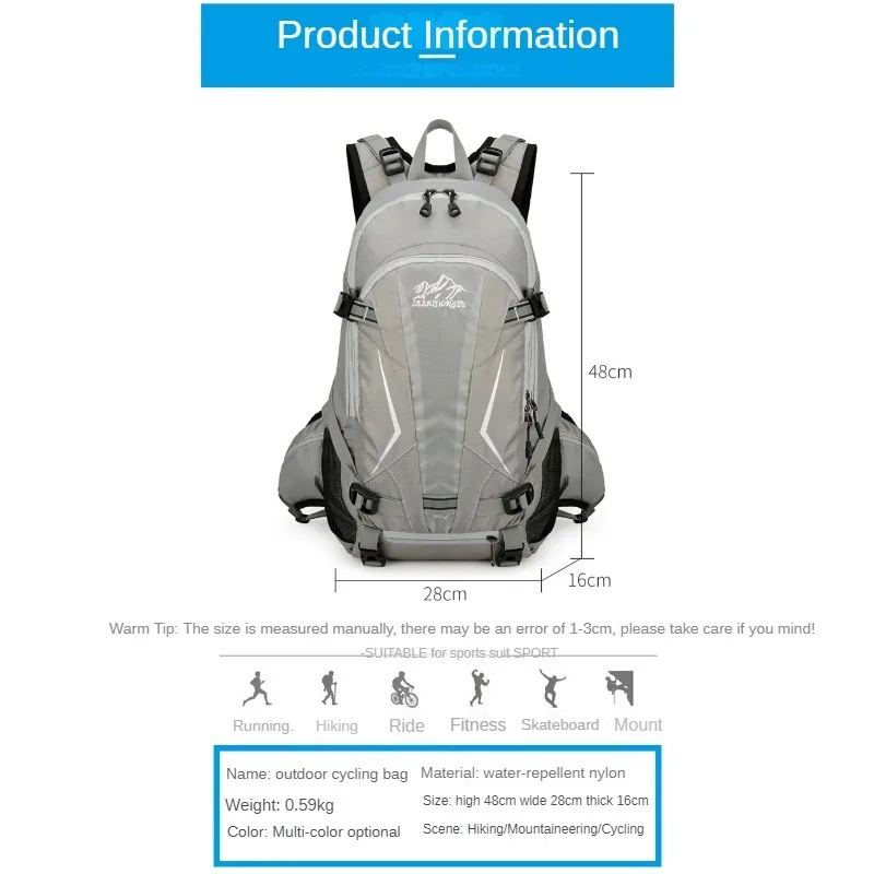 Lightweight Hiking Backpack with Anti Splash Water and Mountaineering Bag Short Distance Outdoor Travel Backpack