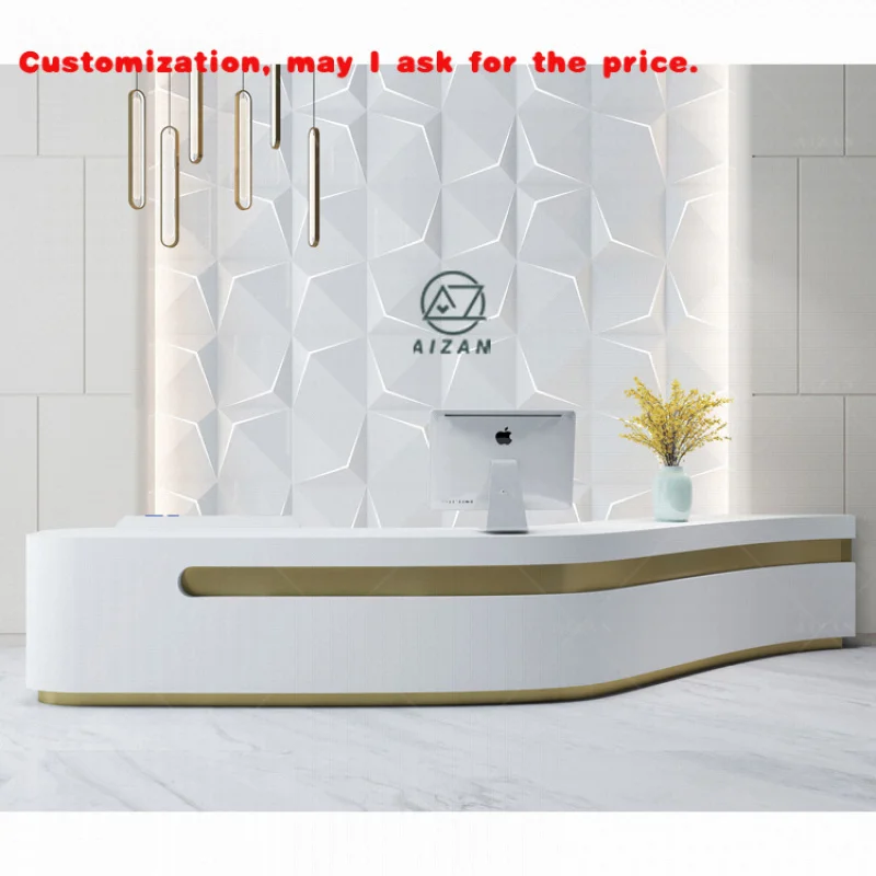 custom.Custom Size Marble Reception Desk High-end Customized Reception Company Store Office Reception Desk