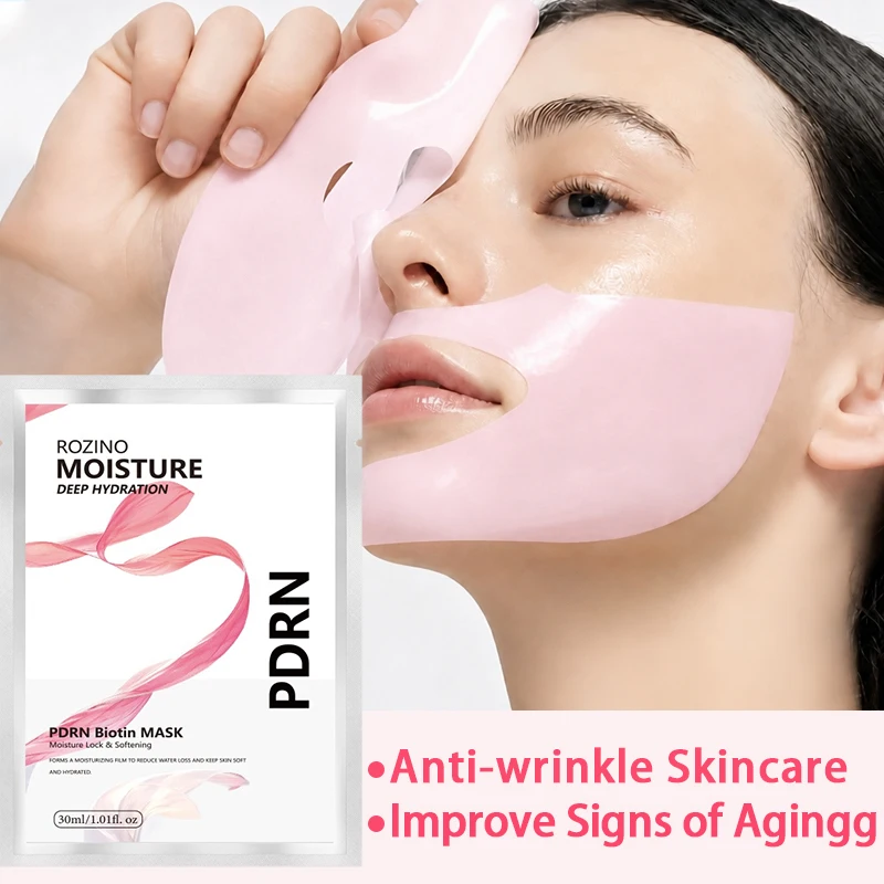 Rozino Pdrn Biotin Hydrating and Moisturizing Mask Sheet Is Soft and Skin-Friendly, Tightly Adheres to the Face, and Is Breathable Without Causing Skin Suffocation. Added with Pdrn and Biotin Ingredients, It Can Replenish Skin Moisture and Maintain a Hydrated State for a Long Time. the Formula Is Gentle and the Application Experience Is Comfortable, Making It the Preferred Product for Daily Facial Care. view 4