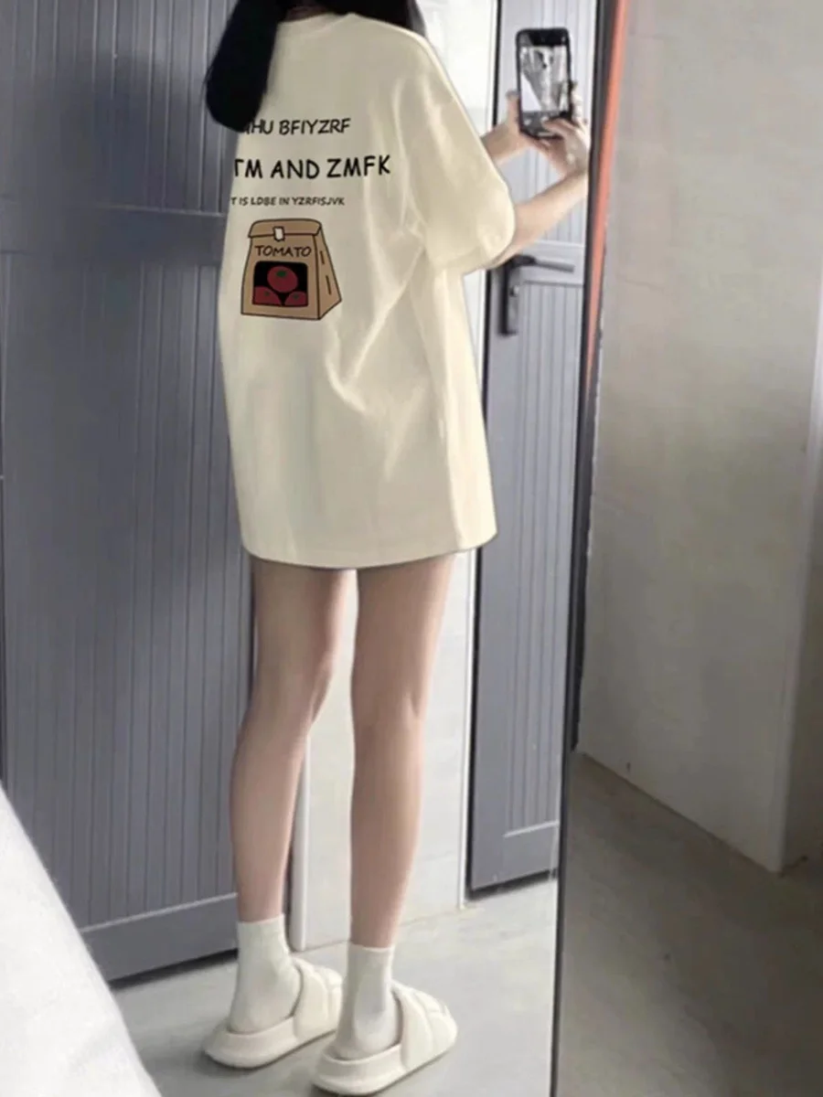 

Корейская свободная женская футболка ort Sve из чистого хлопка, тяжелая, повседневная, модная, для пар, летнее, новое поступление