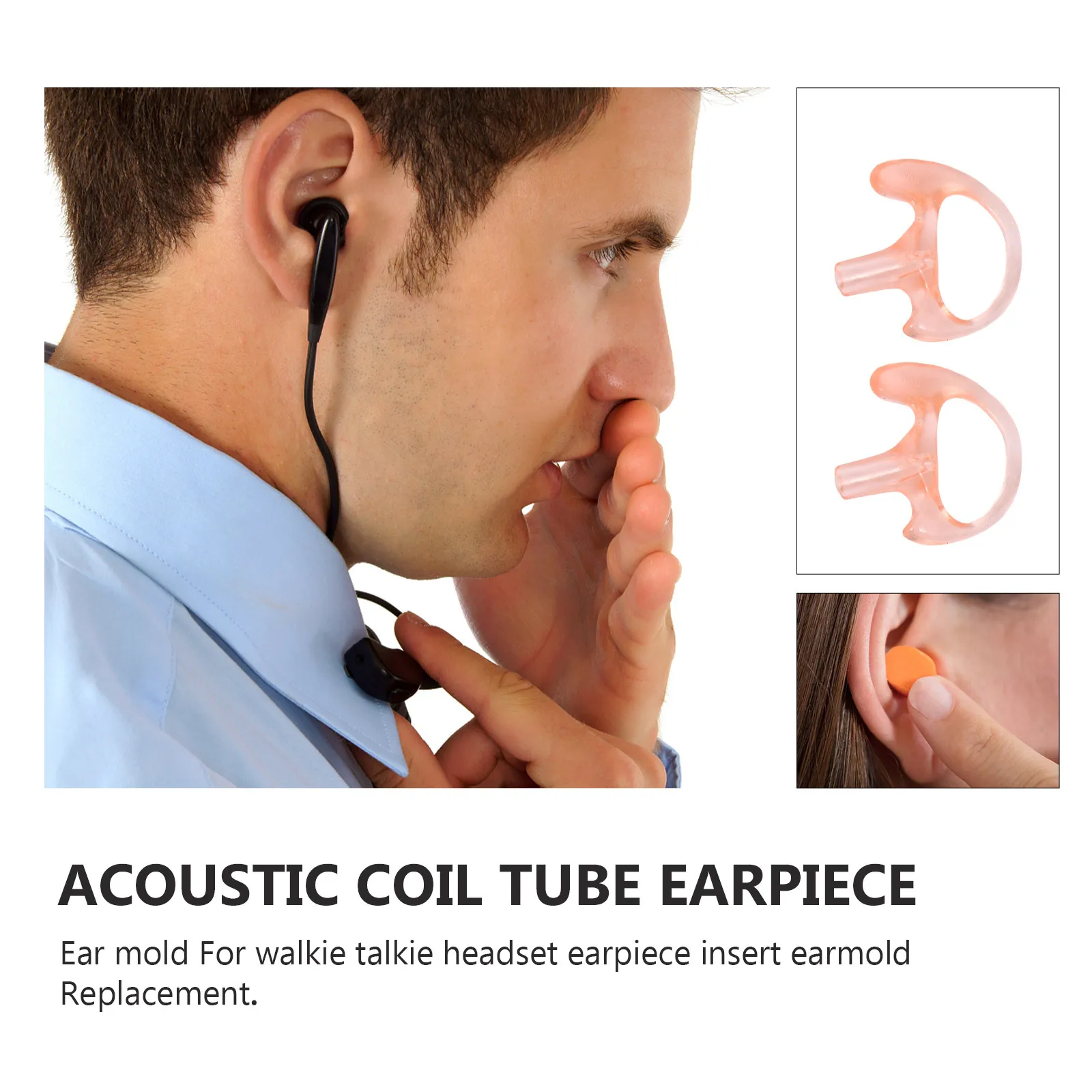 

6 шт. легких сменных наушников с двумя ушными креплениями для рации, акустическая трубка-наушник, подходит для аудиокомплектов