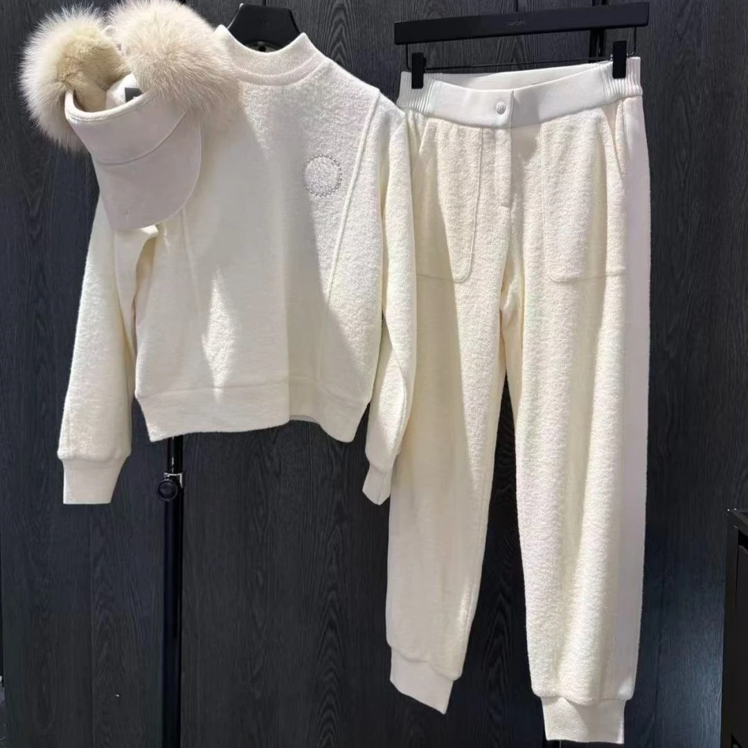 Women's Golf Wool Blend Knit Sweater 2026 Fall New Korean Style Thermal Windproof Logo Solid Color Long Sleeve Sporty Cozy Daily