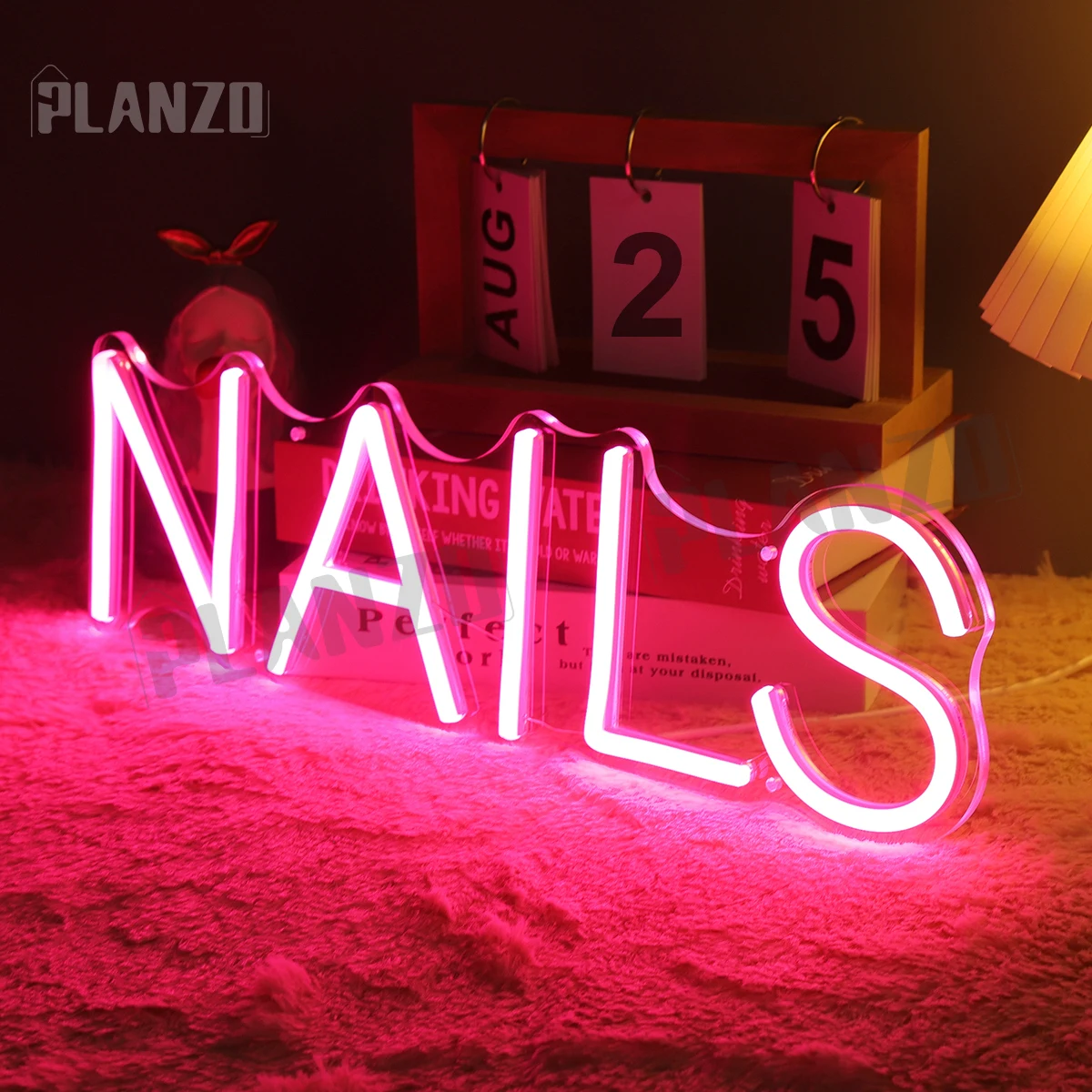 NAILS Neon Sign Light Pink Nails Spa Beauty Salon Studio LED Wall Art Decor Sign for Massage Spa Treatment Office Birthday Party