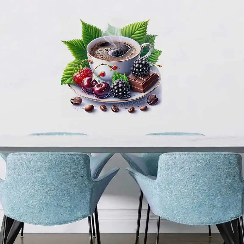 Coffee Theme Vinyl Stickers Removable Wall Art Mural for Laptop Coffee Shop Office Decor - Coffee Lovers Decor AA512