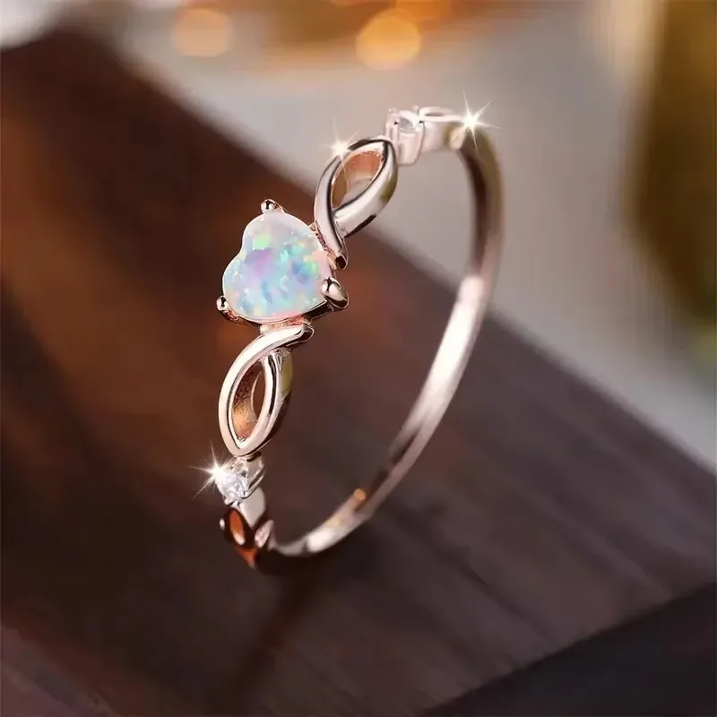 New Fashion Love Zircon Ring with Simple and Colorful Style Elegant Retro Women's Wedding Festival Party Accessories and Gifts image 5