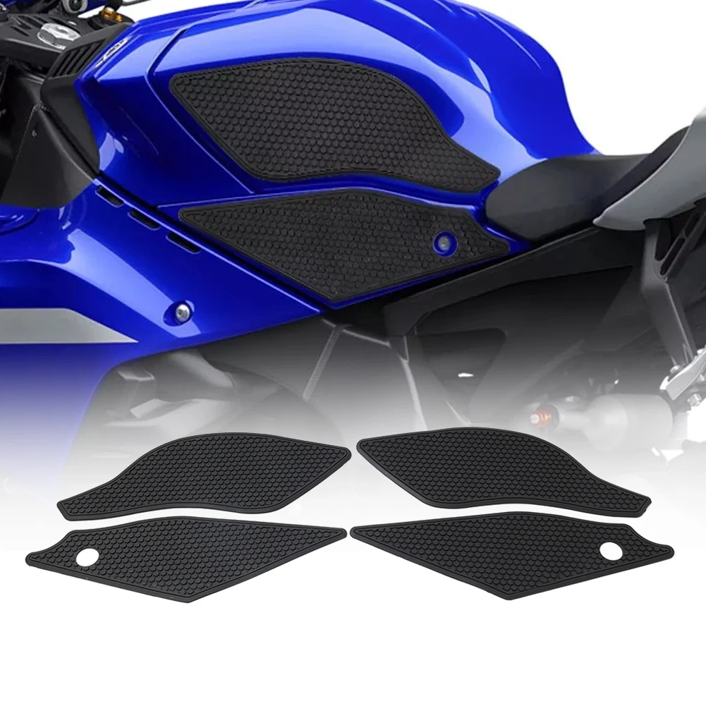 4Pcs Motorcycle Fuel Tank Pad Non-slip Side Rubber Sticker For Yamaha YZF R1 R1M YZFR1 2020-2021