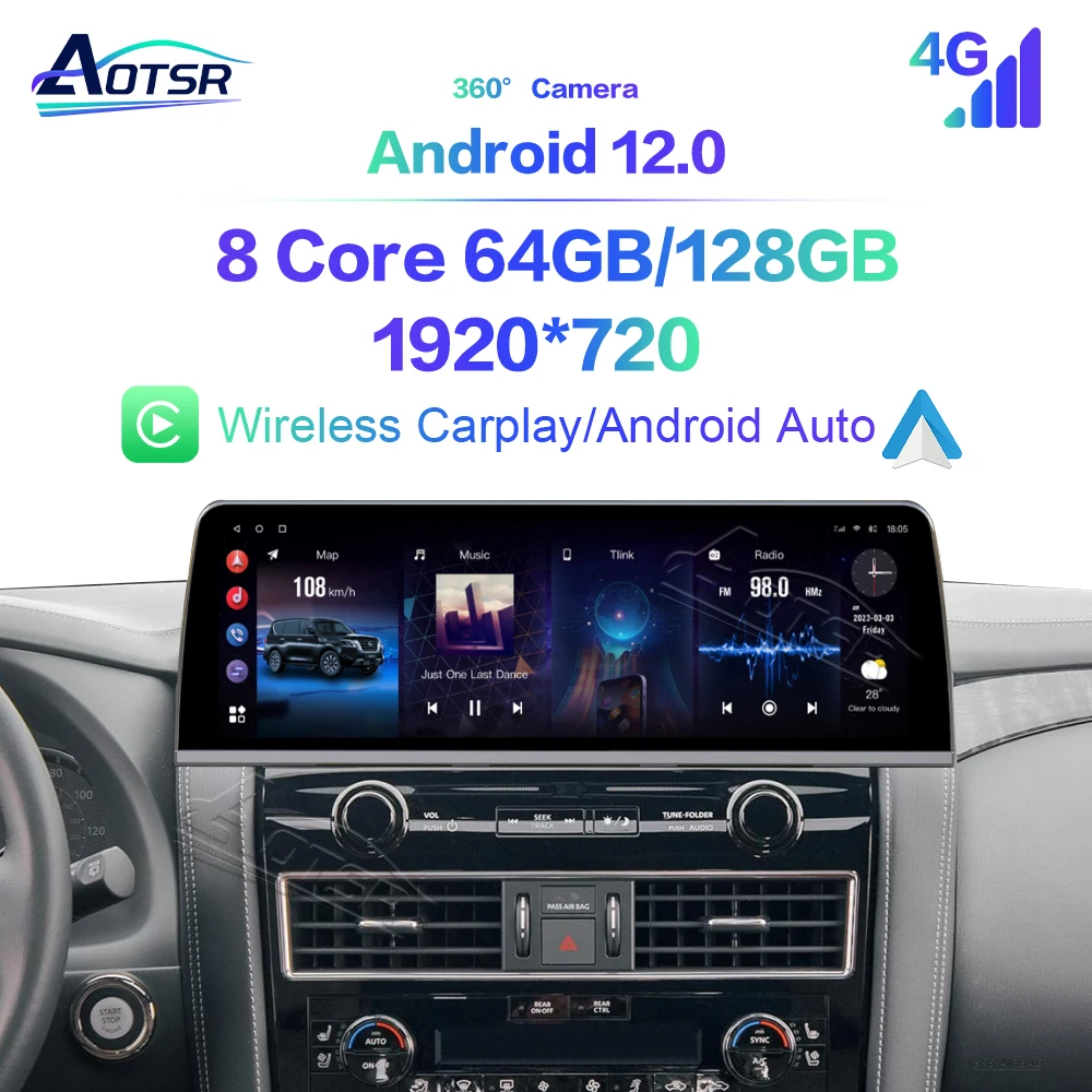 

16.9 Inch Car Radio For Nissan Patrol Y62 2010-2024 Car GPS Navigation Multimedia Player Auto Stereo Android Wireless Carplay