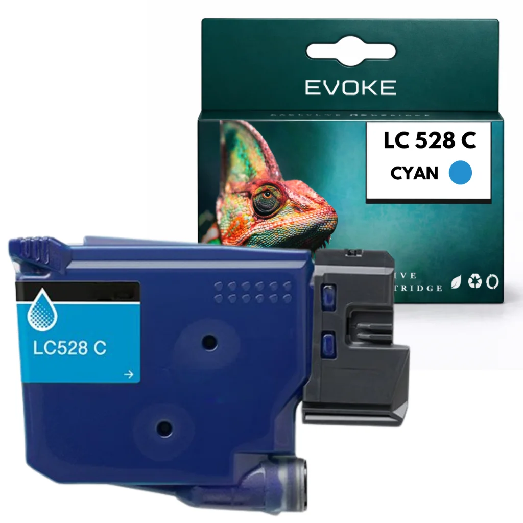 Evoke Compatibele Inkt voor Brother Lc528 Lc-528 Lc-528C Lc528C Cyaan Mfc-J6560Dw J6760Dw J6960Dw J6975Dw J6977Dw