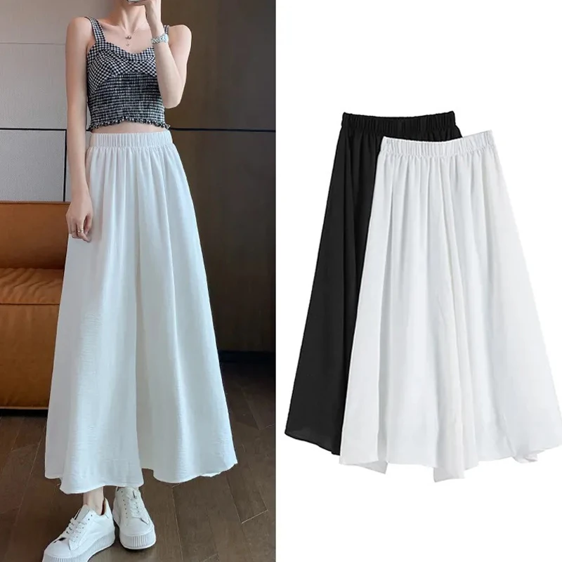 

Fashion New High Waist Elastic Waist Loose Casual Wide Leg Pants For Women