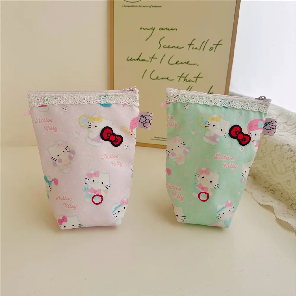 

Hello Kitty косметичка гигиеническая салфетка кошелек холст для хранения губной помады ключ-органайзер сумка свежий сладкий модный клатч косметичка