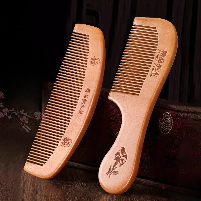 

Household Peach Wood Comb, Durable Sandalwood Comb, Men's and Women's Static Hair Styling, Holiday Gift, Long Style