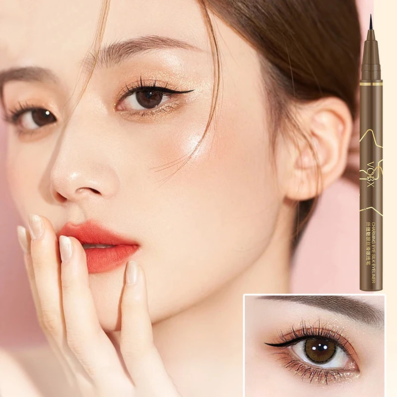 Super feiner wasserdichter flüssiger Eyeliner, koreanisches Make-up für Frauen, schnell trocknend, glatter Eyeliner, langlebig, unterer Wimpernstift, Kosmetik