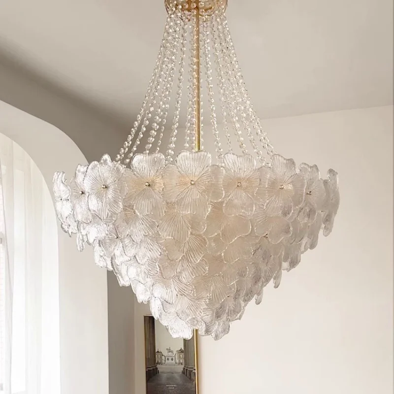 Modern Creative Empty Living Room Chandelier New Light Luxury High-End Atmospheric Glass Modern Crystal Restaurant Chandelier