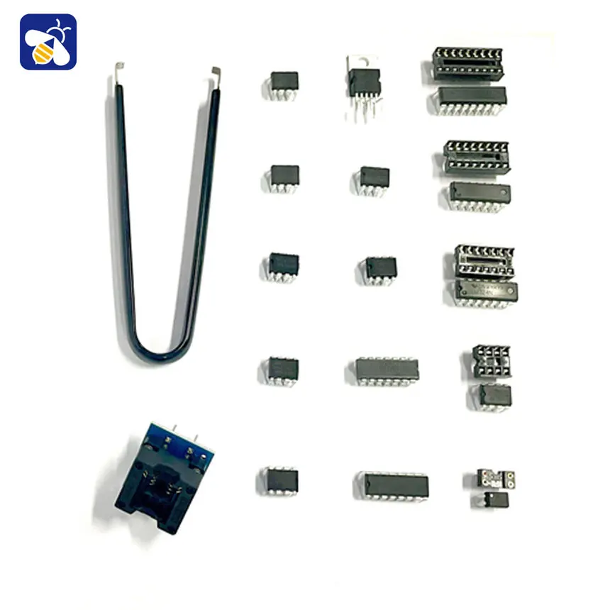 150PCS Commonly Used IC Combination Kit Free Clips and Burner Block electronic home appliance daily maintenance LM358 NE555LM386