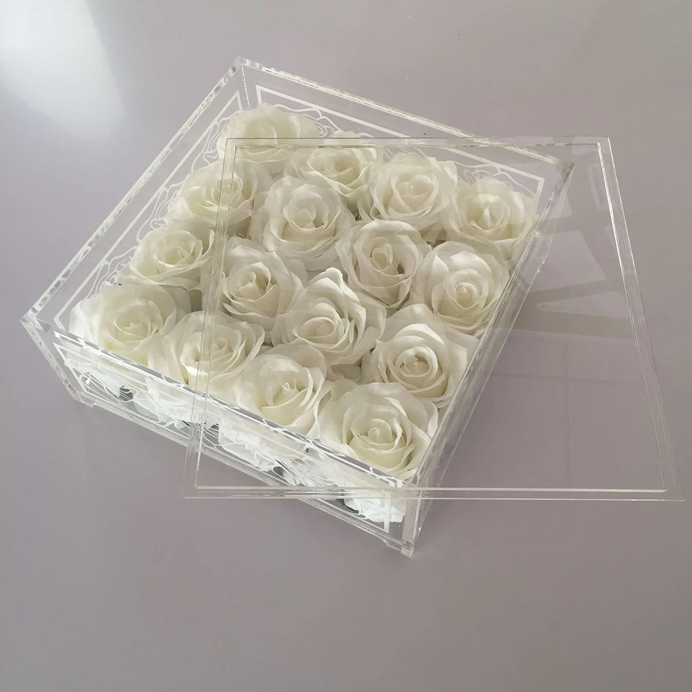 

2023 Hot sell wedding decoration centerpieces table box with rose for party decoration