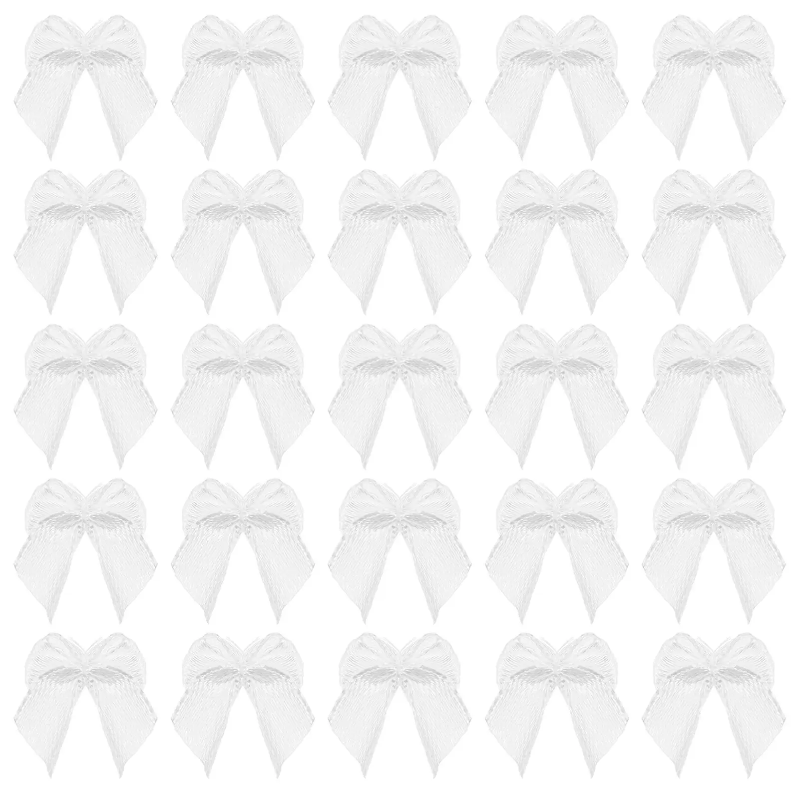 

100 Pcs White Ribbon Bows Handmade Hair Accessories Gift Wrapping Supplies Burlap Ornaments Crafting Decorations Baby Shower