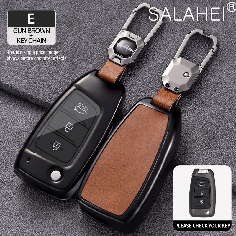 

Zinc Alloy Car Folding Key Cover Case Shell For Hyundai Elantra Solaris 2017 Santa Fe Verna Tucson i35 i40 Genesis F Accessories