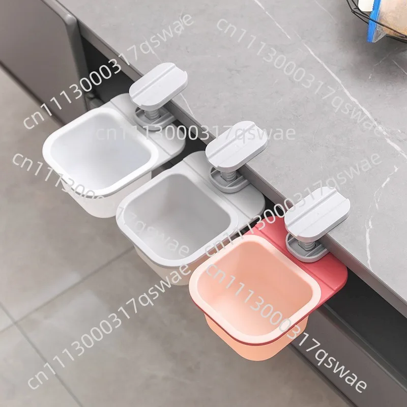 Clip-on desktop installation trash can rotating small trash can multi-functional storage box suitable for space sorting