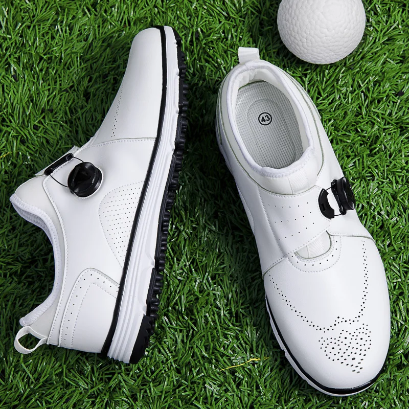 Men's Fashion Golf Shoes Walking Shoes Waterproof Leather Golfer Sports Shoes Non-Slip Leather Sports Outdoor Sneakers