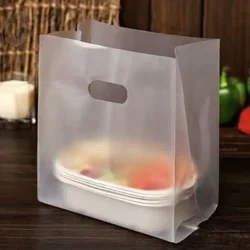 50Pcs Gift Bags Boutique Candy Dessert Cake Takeway Packing Bag Merchandise Shopping Bags For Solid Color PE Gift Packaging Bag