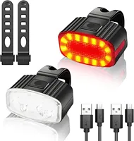 Cycling Bicycle Front Rear Light Set Bike USB Charge Headlight Light Waterproof MTB Waterproof Taillight LED Lantern Bike Parts