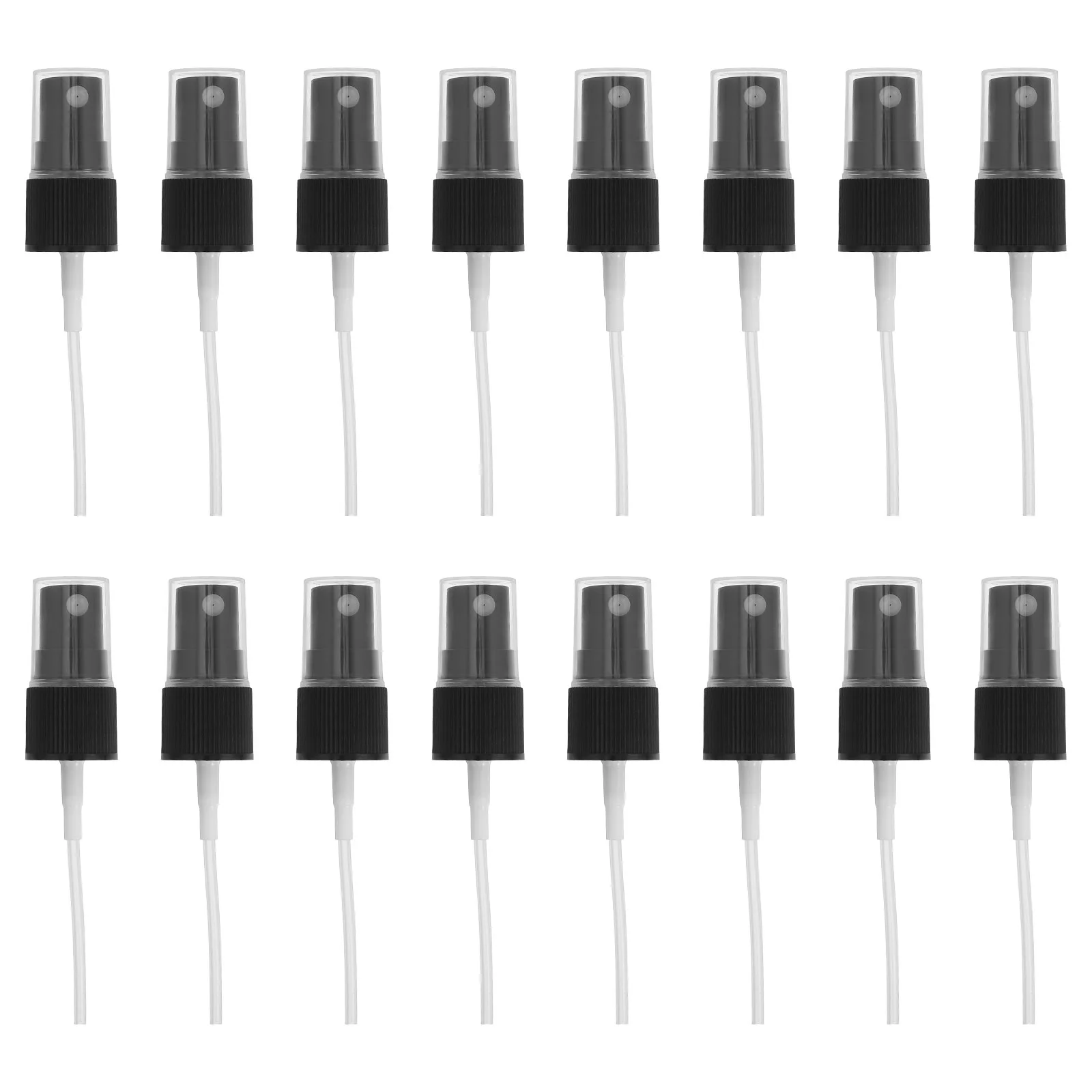 20 Pcs Spray Head Travel Bottle Black Mist Replacement Tops Caps Essential Oil Glass